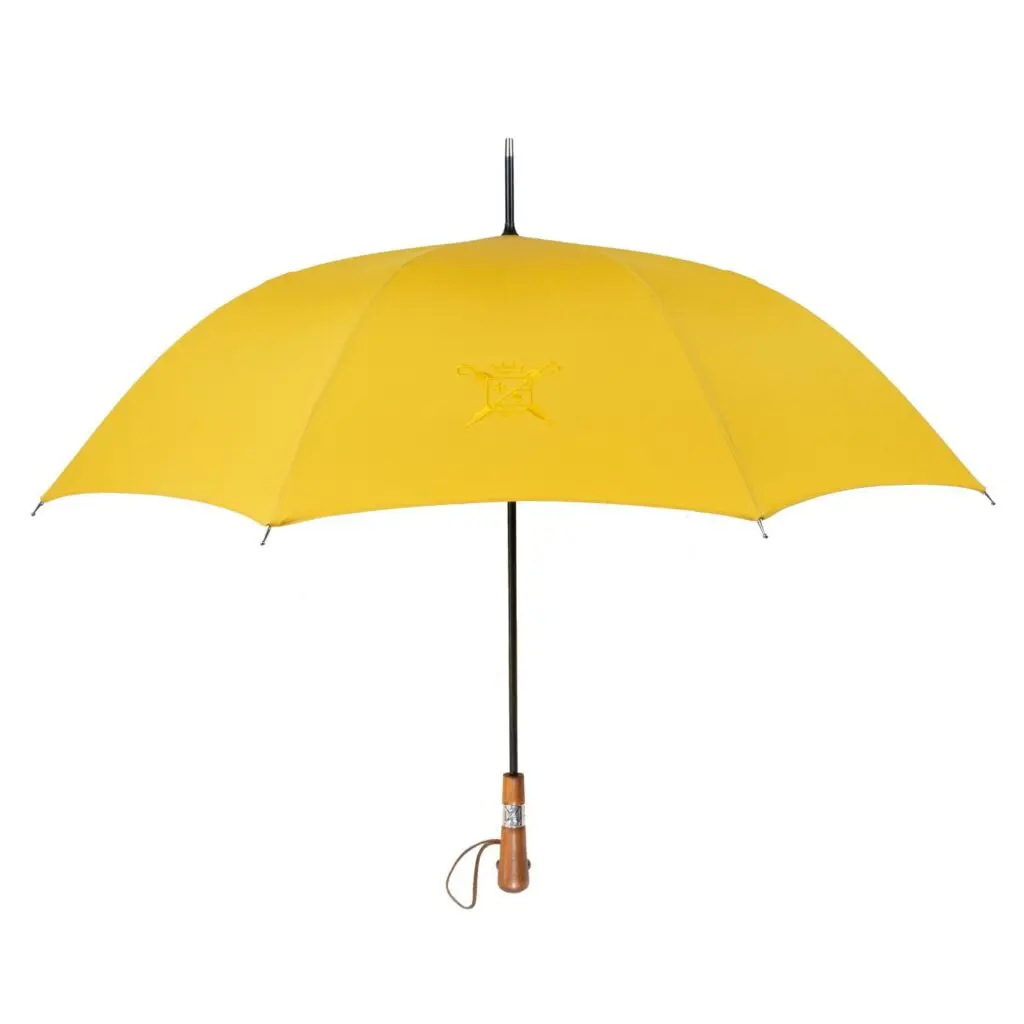 parapluie antibourrasque poignée droite couleur jaune ouvert