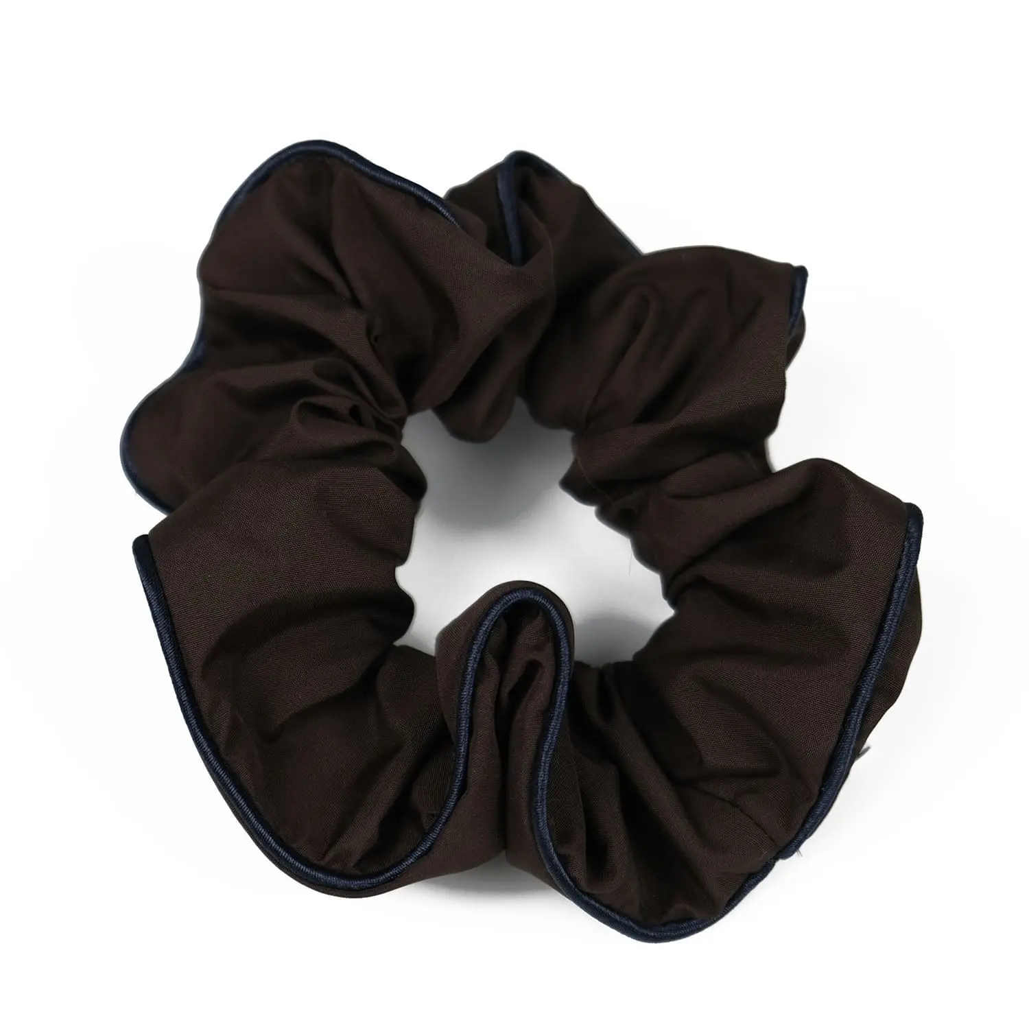 Upcycled brown scrunchie -Le Parapluie de Cherbourg- Atelier Boivin Paris