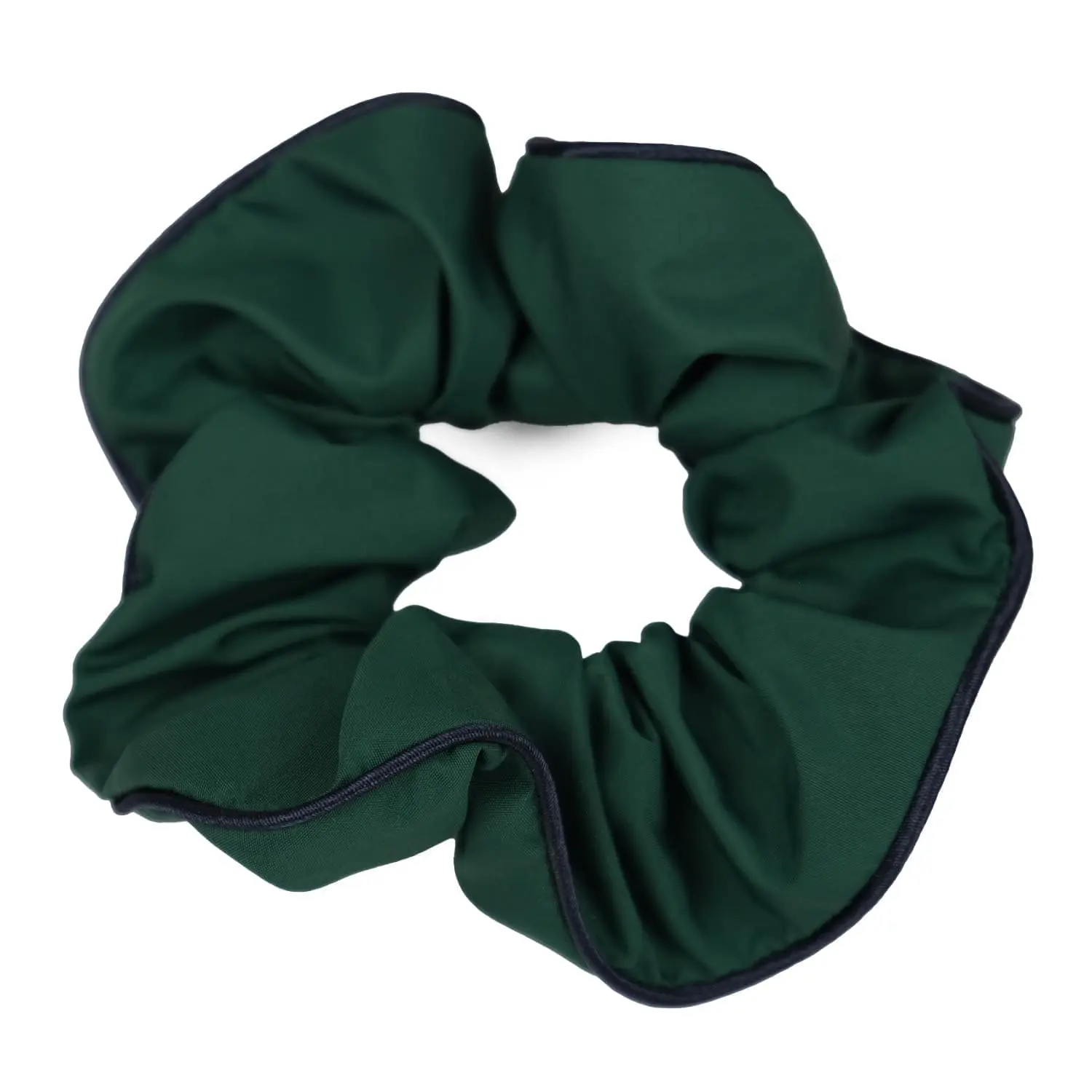 Upcycled green scrunchie Le Parapluie de Cherbourg in collaboration with Atelier Boivin Paris