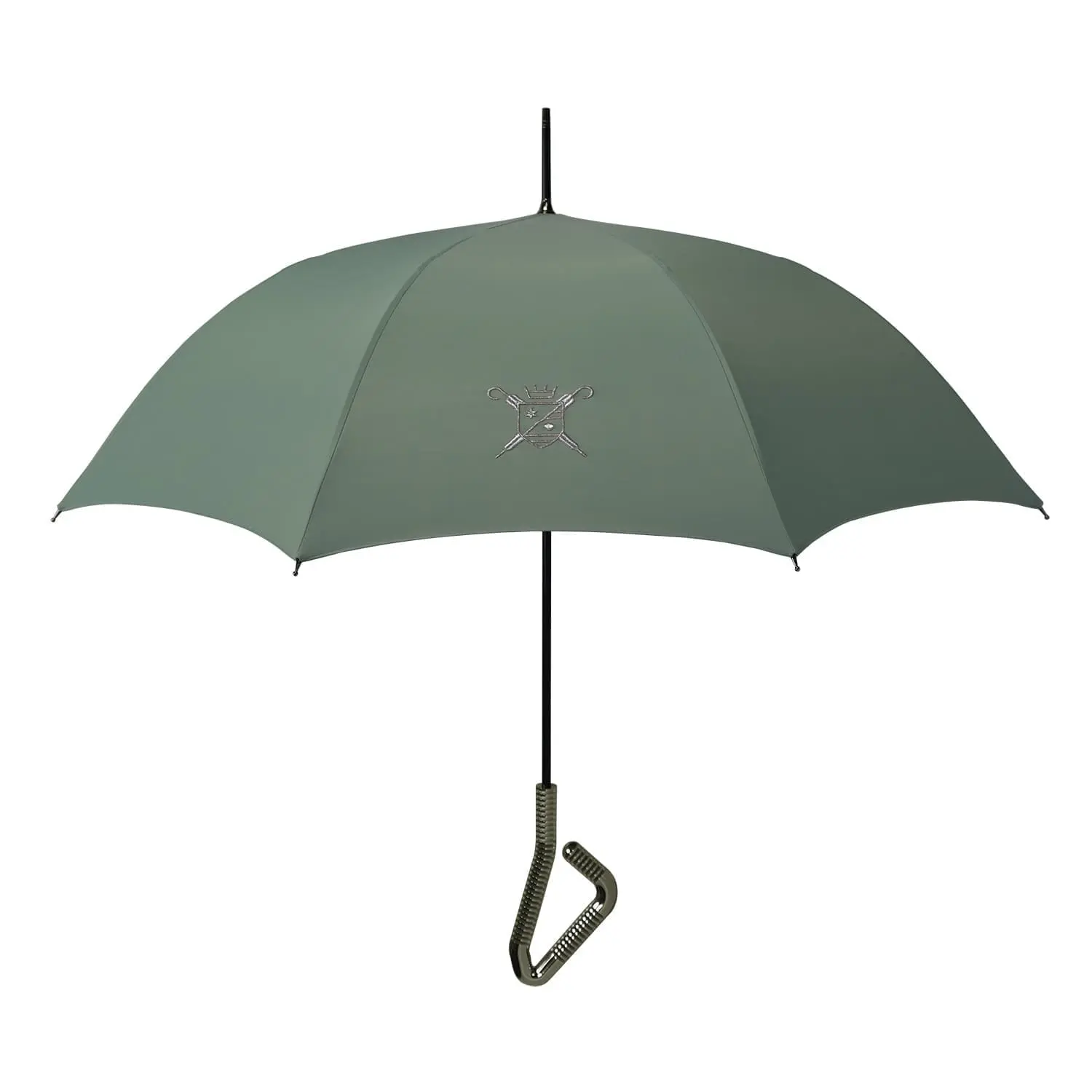 L'intemporel vert d'eau broderie argenté et poignée palladium