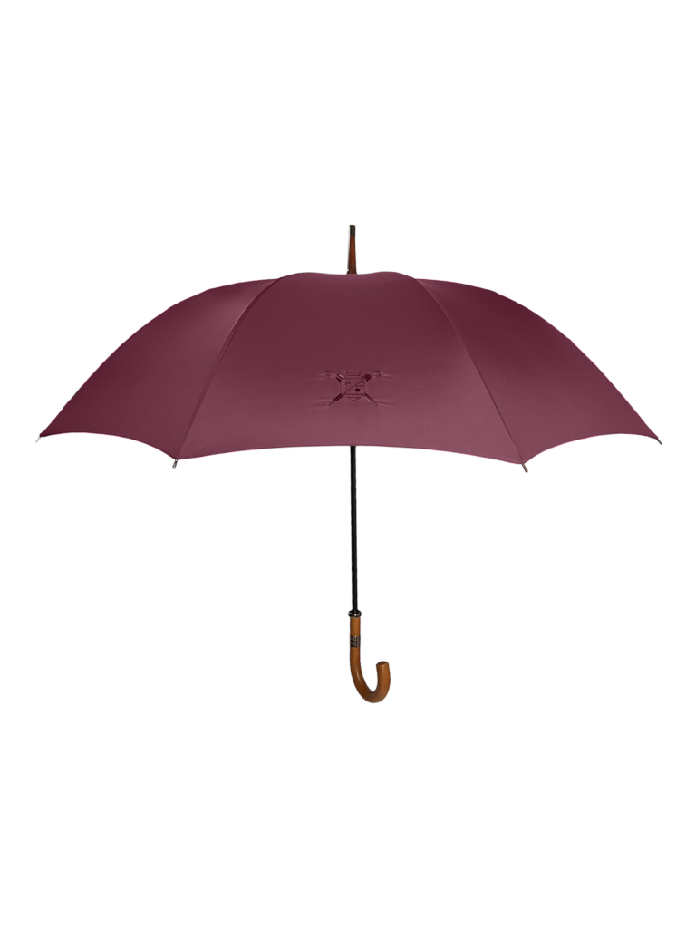 Parapluie Le Palace ouvert bordeaux poignée courbe Le Parapluie de Cherbourg