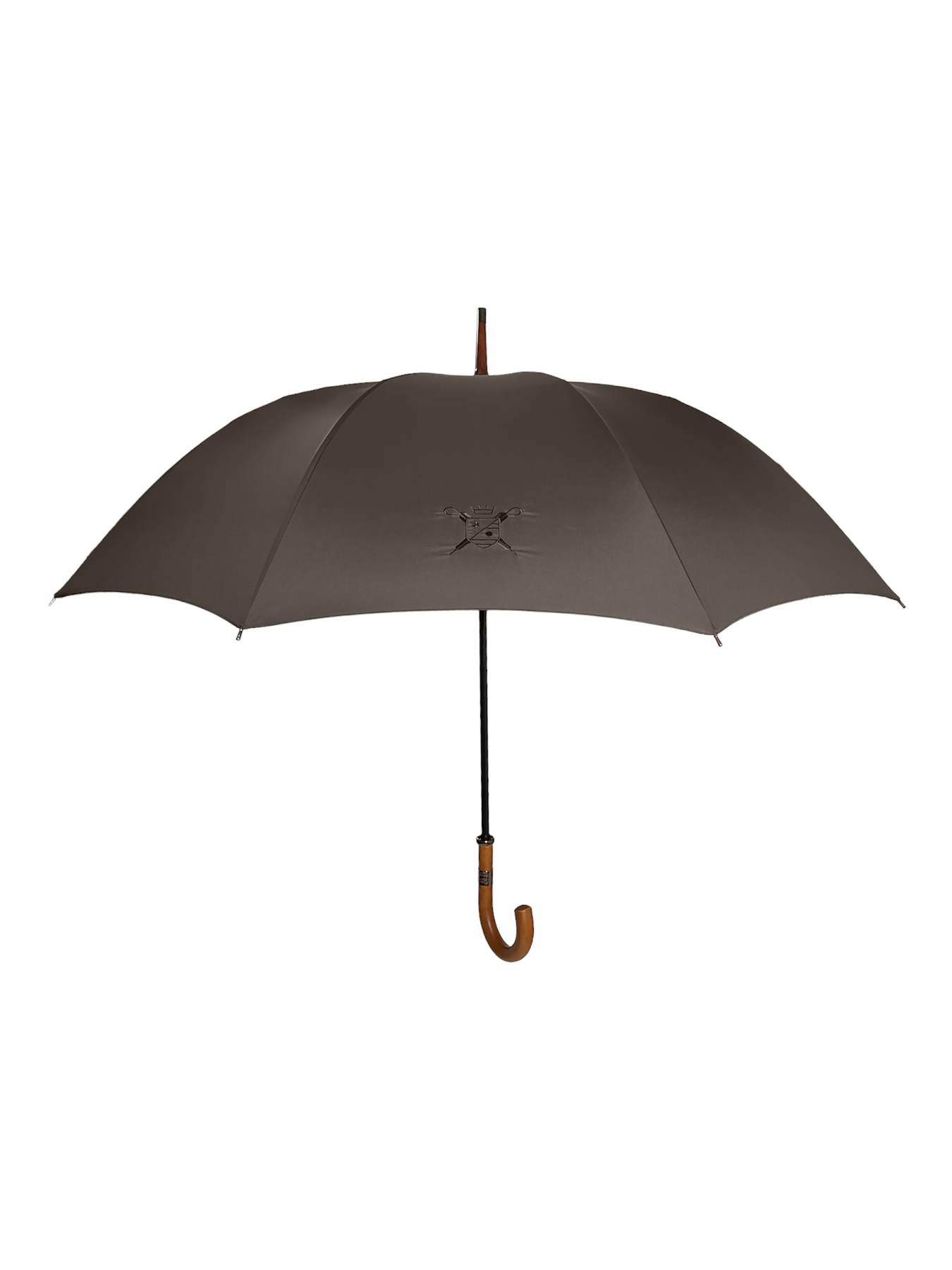  Le Palace open brown umbrella with curved handle Le Parapluie de Cherbourg