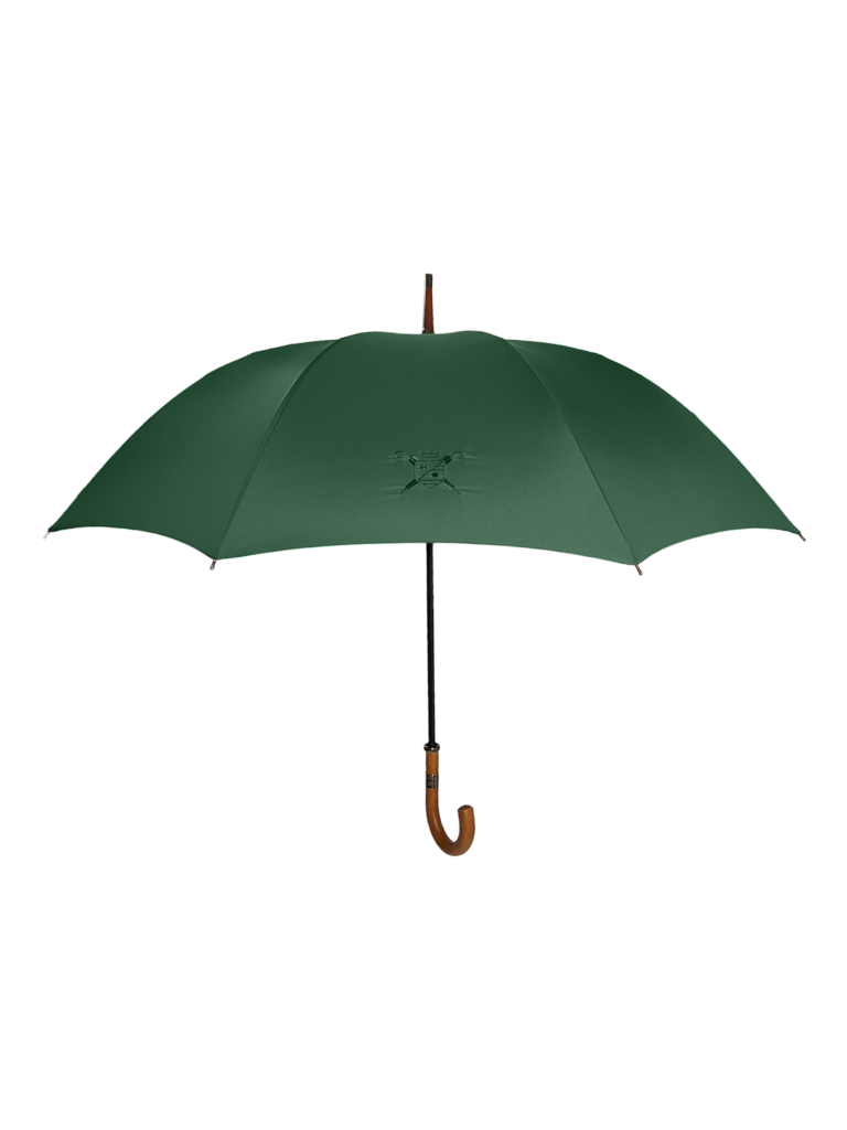 Parapluie Le Palace ouvert vert anglais poignée courbe Le Parapluie de Cherbourg