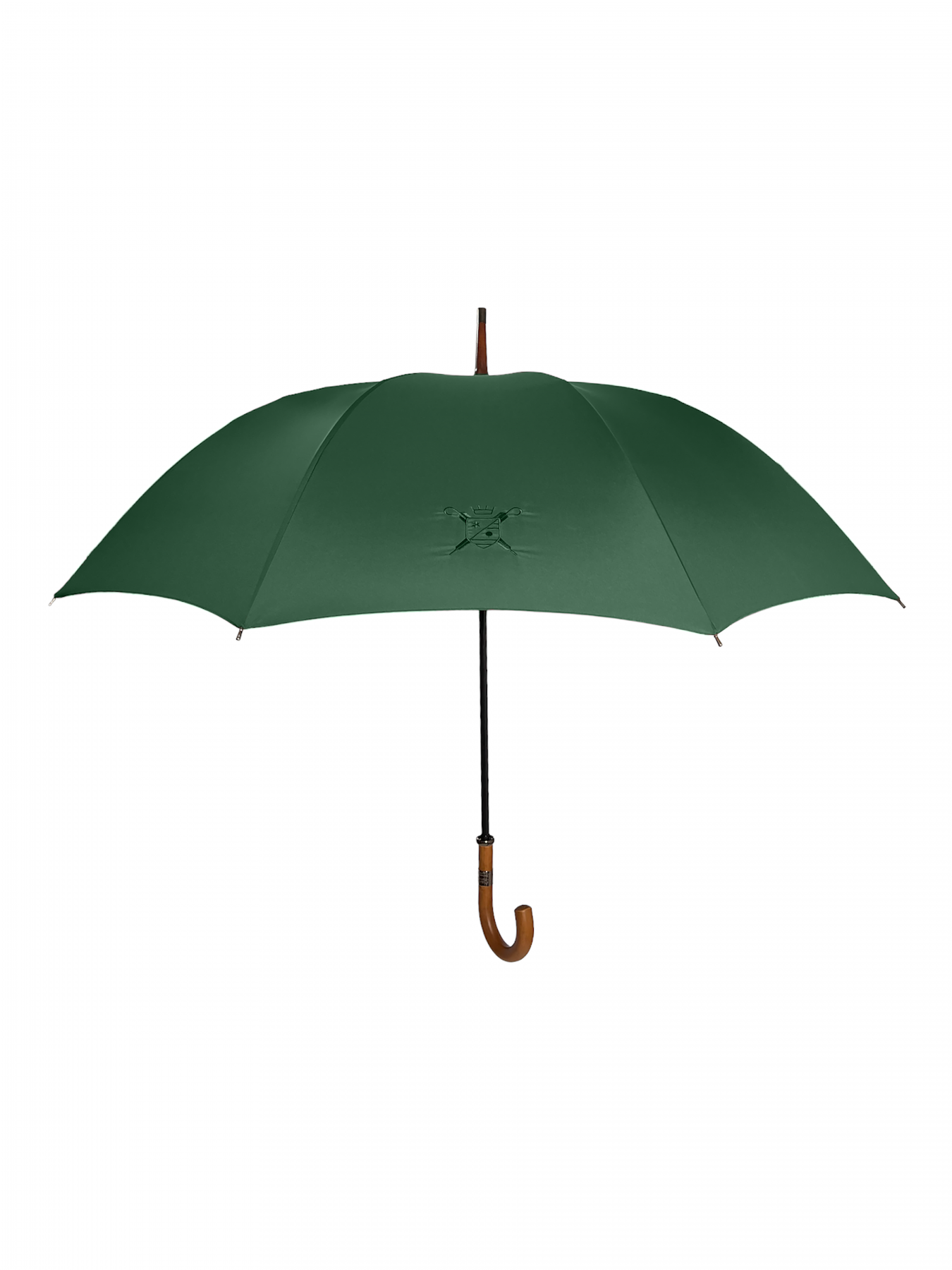 Le Palace open in English green Le Palace umbrella, open, English green, curved handle Le Parapluie de Cherbourg