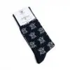 Navy sock with gray details 1
