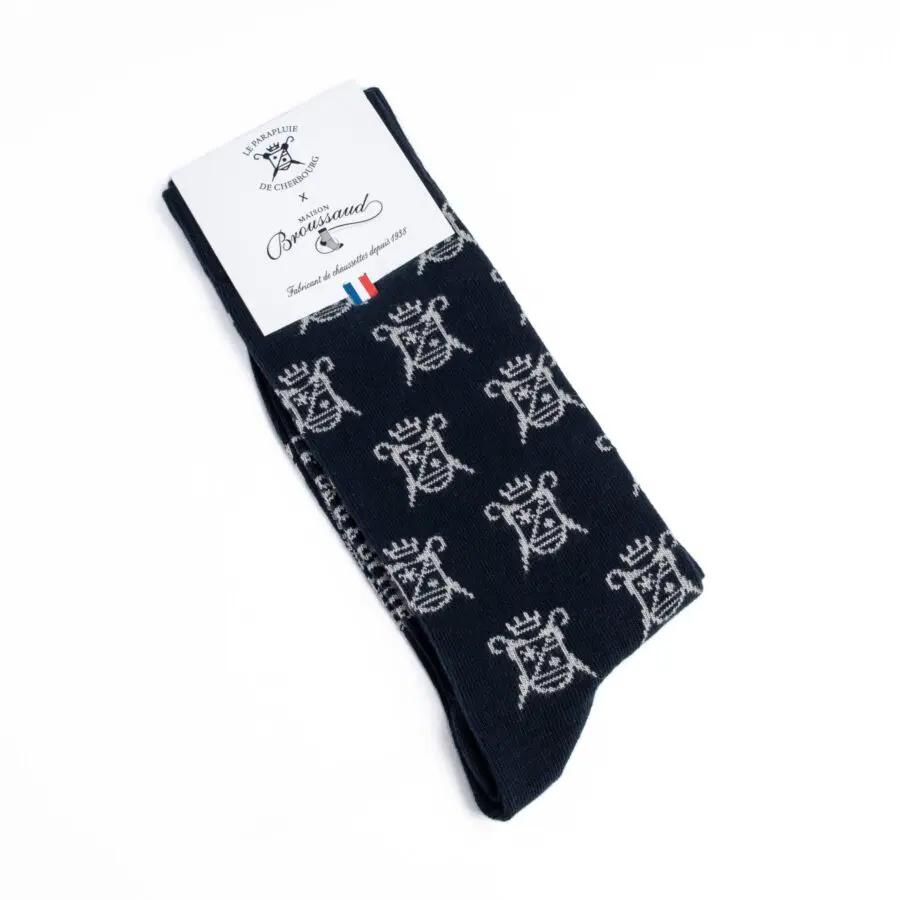 Chaussette Marine détails gris 1