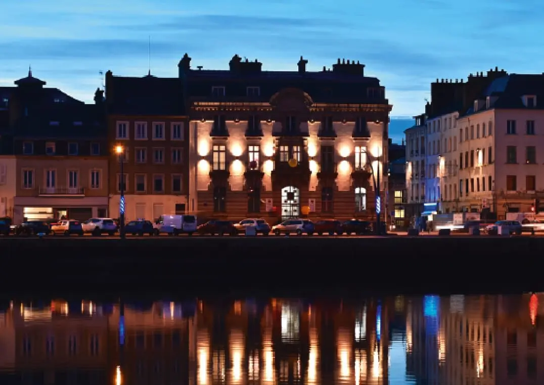 The city of Cherbourg, the factory on the port