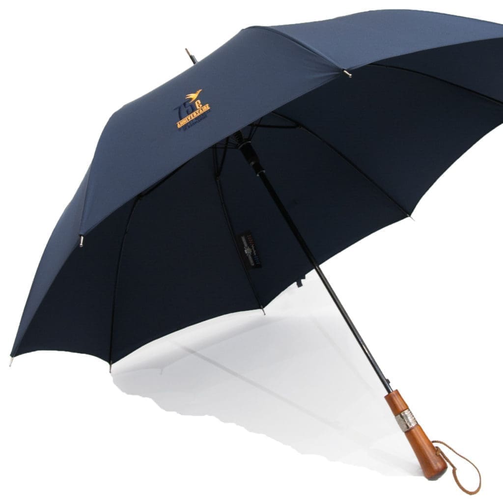 Parapluie antibourrasque collector 75e D-DAY - Navy - poignée droite- charme du jura - brodé 75e anniversaire D-DAY