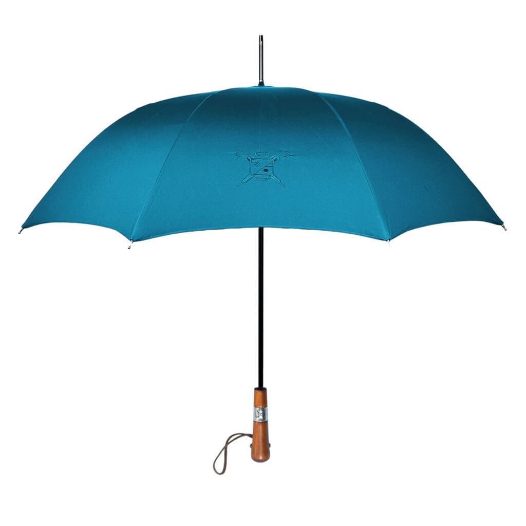 Parapluie L'Antibourrasque ouvert poignée droite colbalt Le Parapluie de Cherbourg