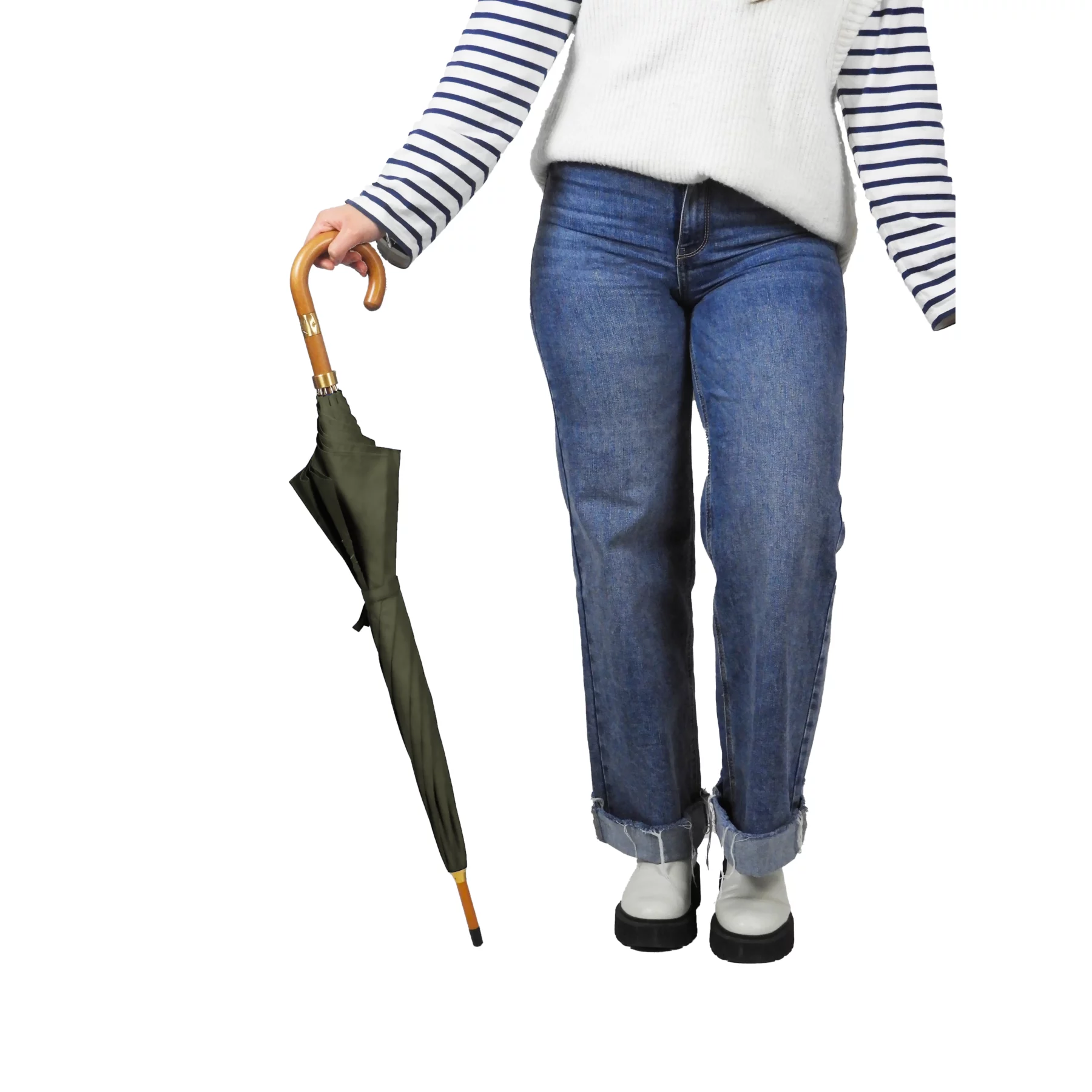 Parapluie Canne Ville Kaki