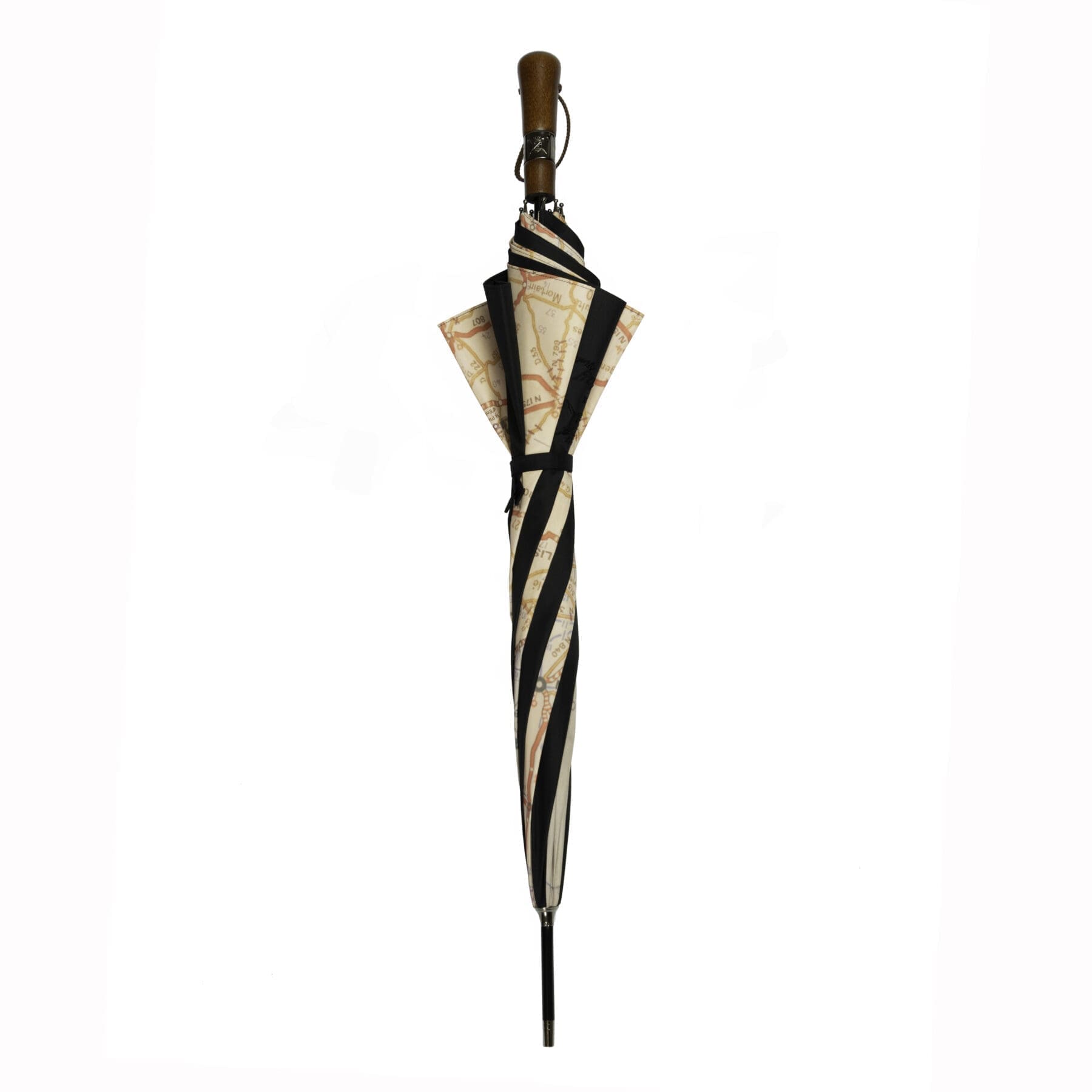 Closed black Kiplay black stormproof umbrella (close)