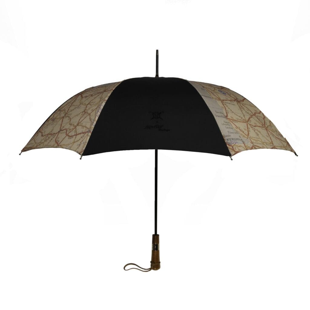 parapluie antibourasque kiplay noir ouvert