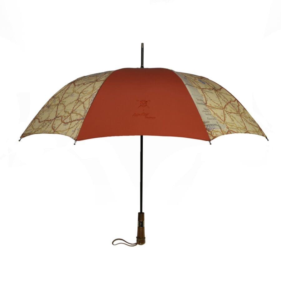 parapluie antibourrasque kiplay rouge ouvert