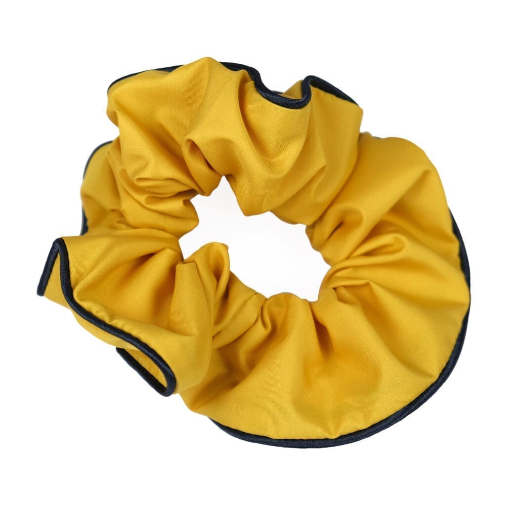 yellow-upcycled-scrunchie-Le Parapluie de Cherbourg- Atelier Boivin Paris