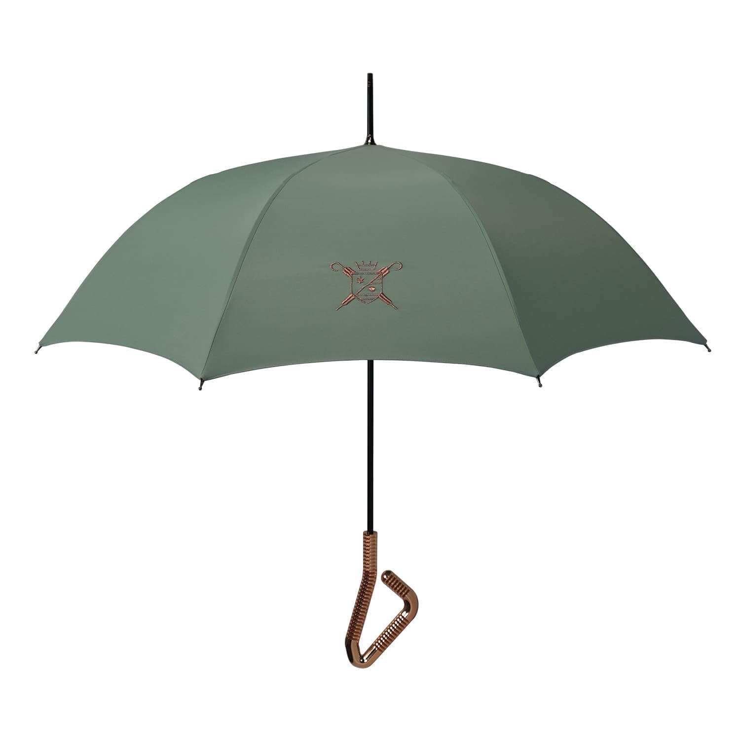 L'intemporel aqua green embroidery and rose gold handle