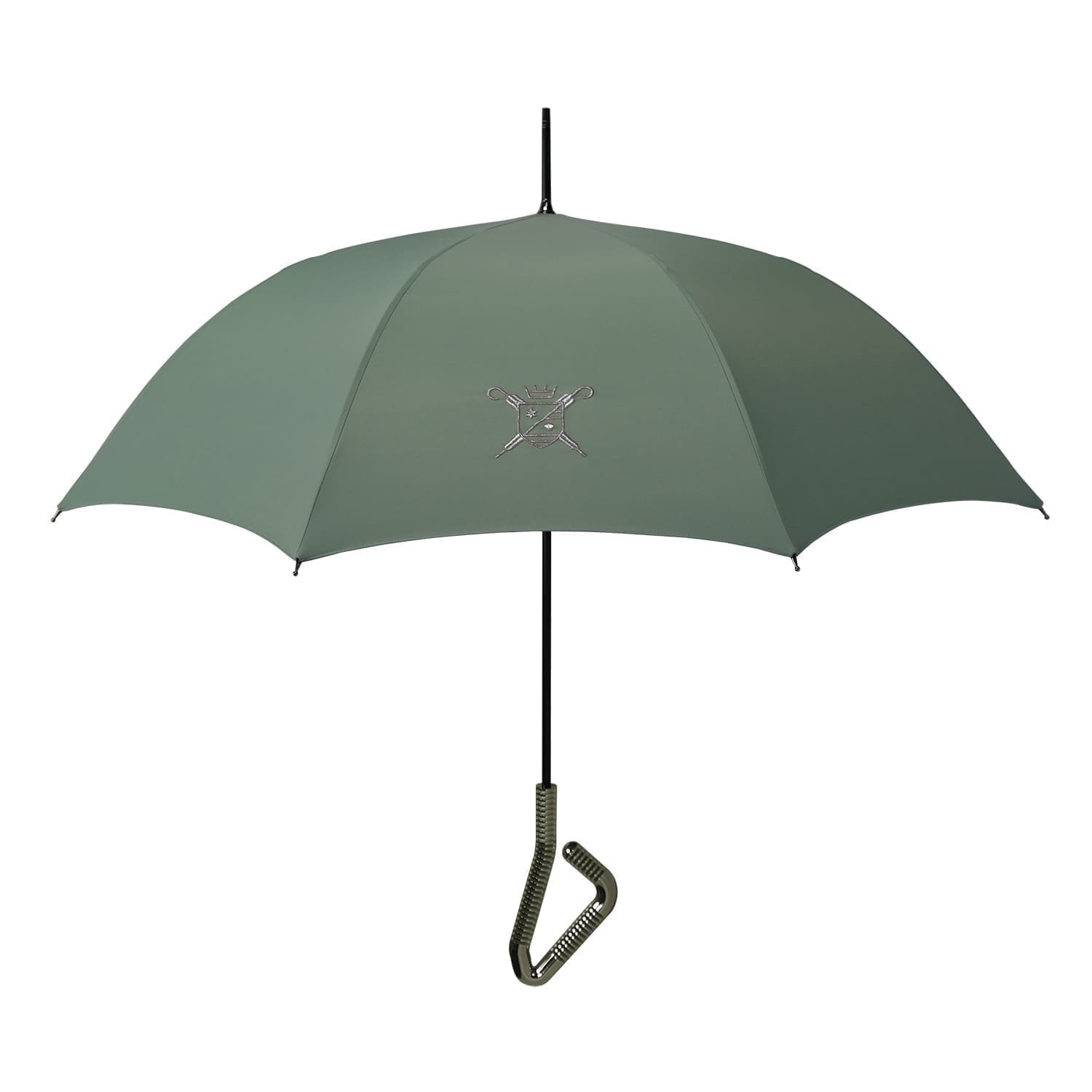 L'intemporel green with silver embroidery and palladium handle