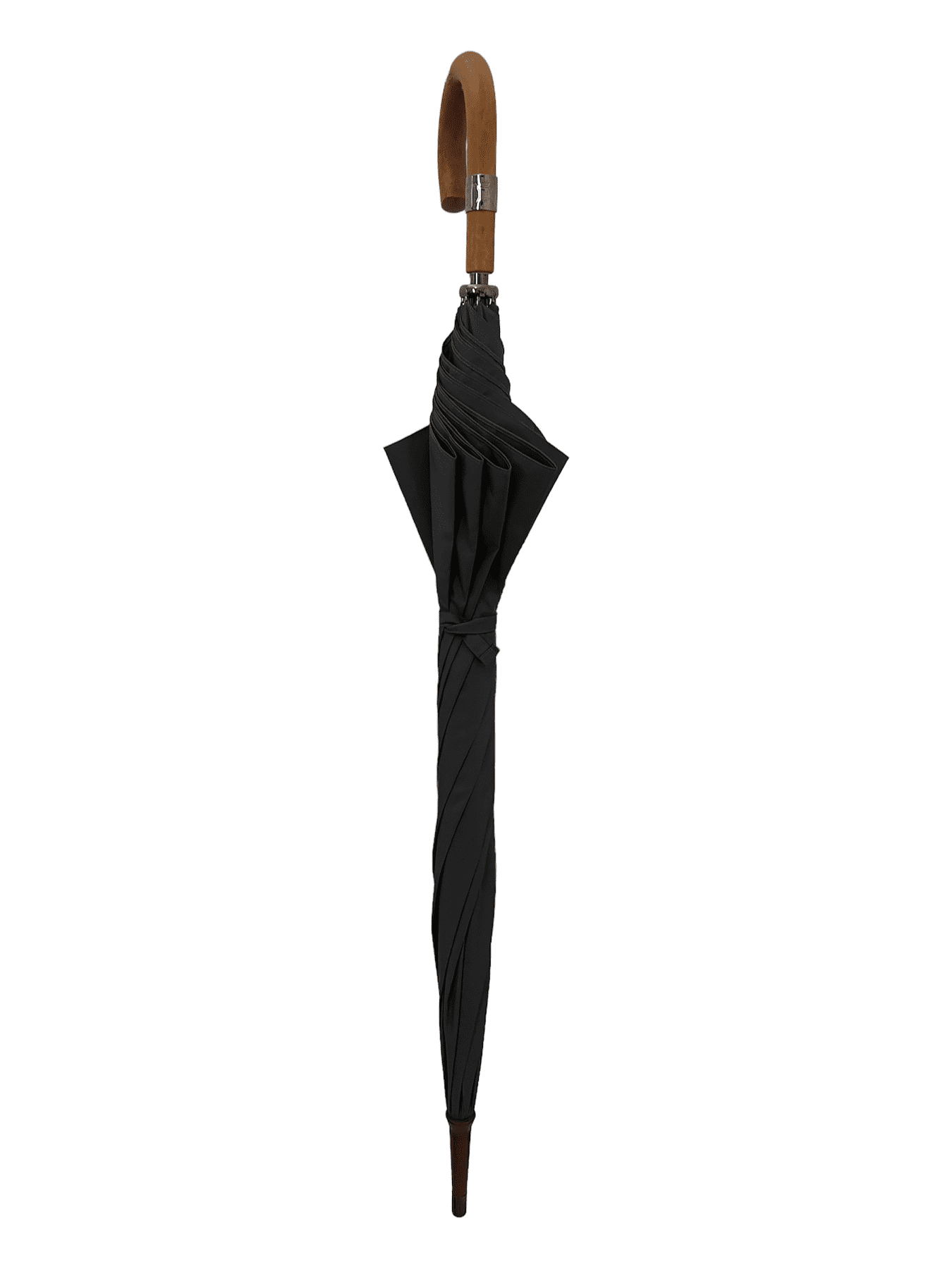 Le Palace closed in black Le Palace umbrella, closed, black, curved handle Le Parapluie de Cherbourg