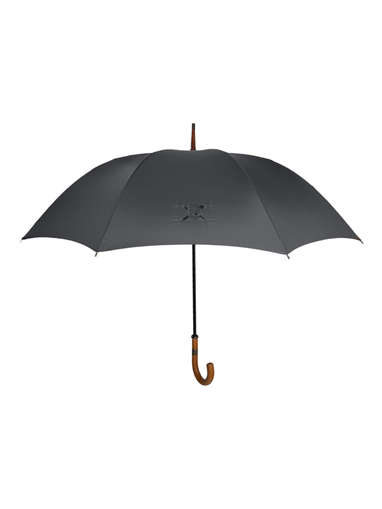 Parapluie Le Palace ouvert anthracite poignée courbe Le Parapluie de Cherbourg