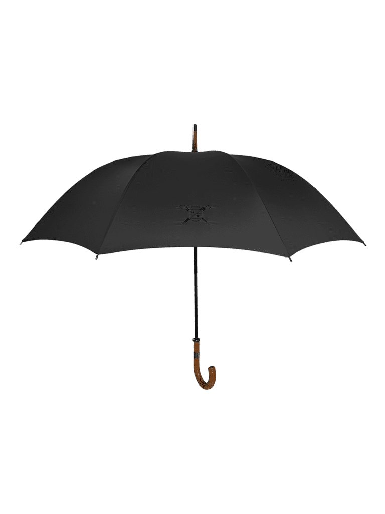 Parapluie Le Palace ouvert noir poignée courbe Le Parapluie de Cherbourg