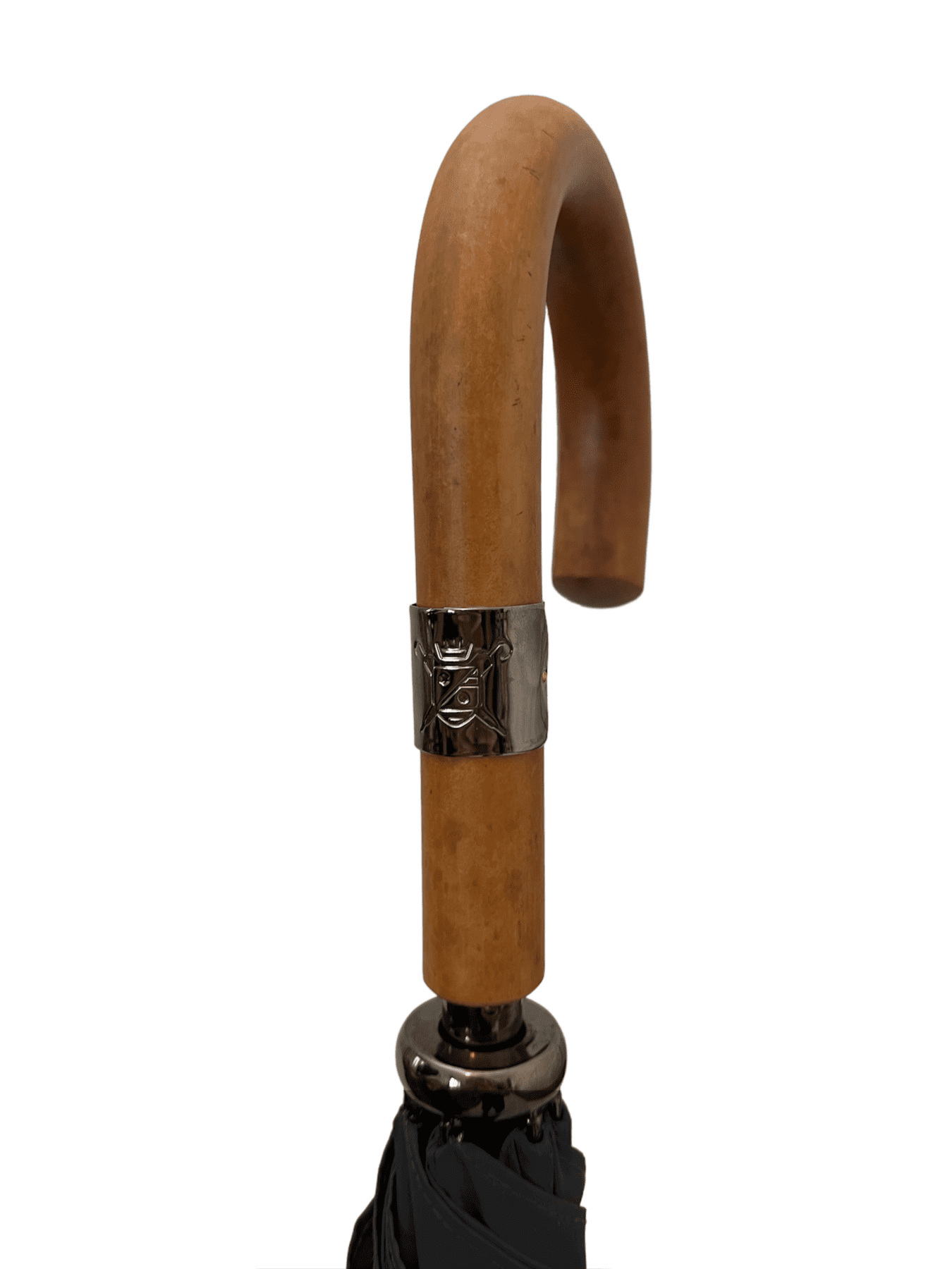 Le Palace black curved handle Le Palace umbrella, closed, black, curved handle Le parapluie de Cherbourg
